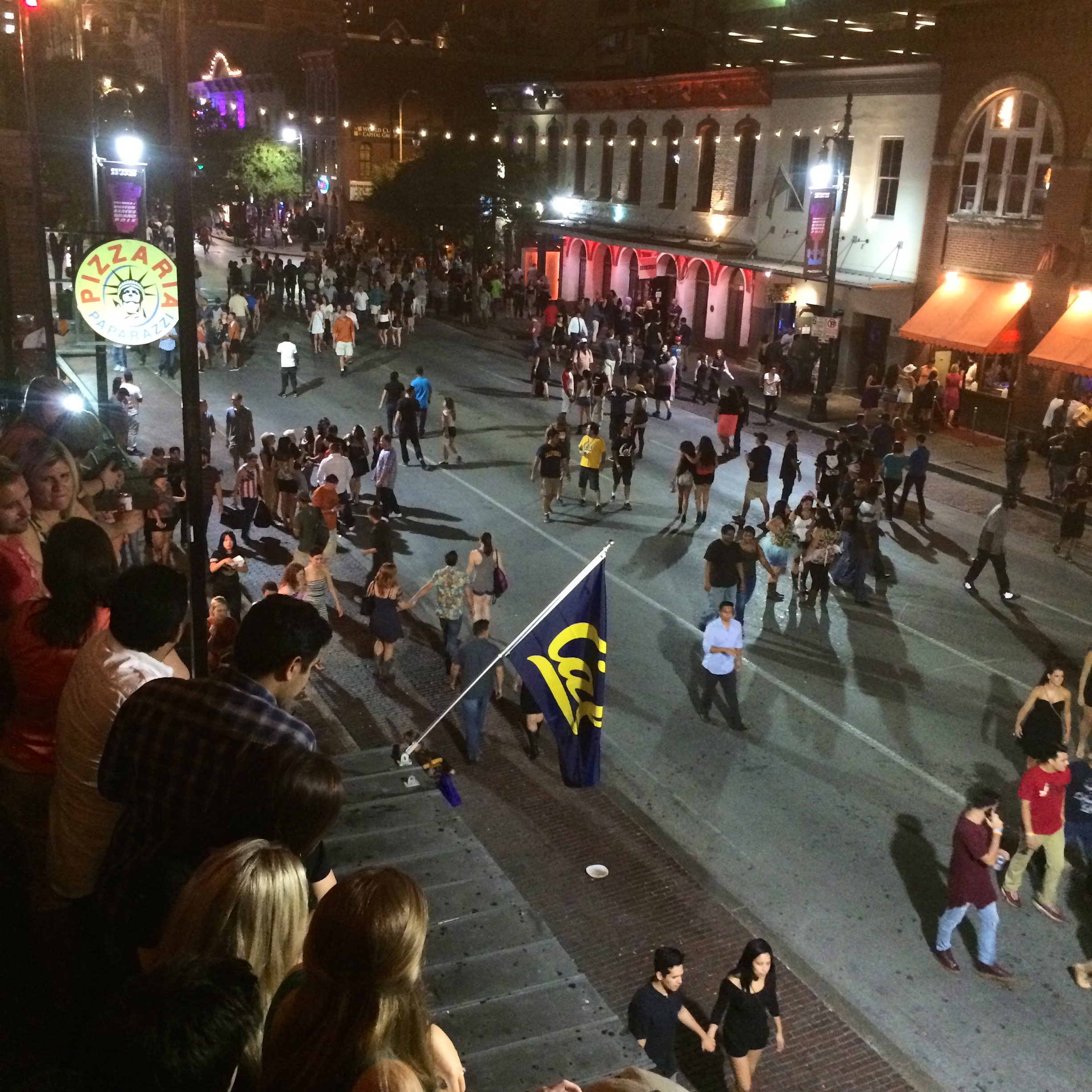 Party scene on Sixth Street in Austin, Texas
