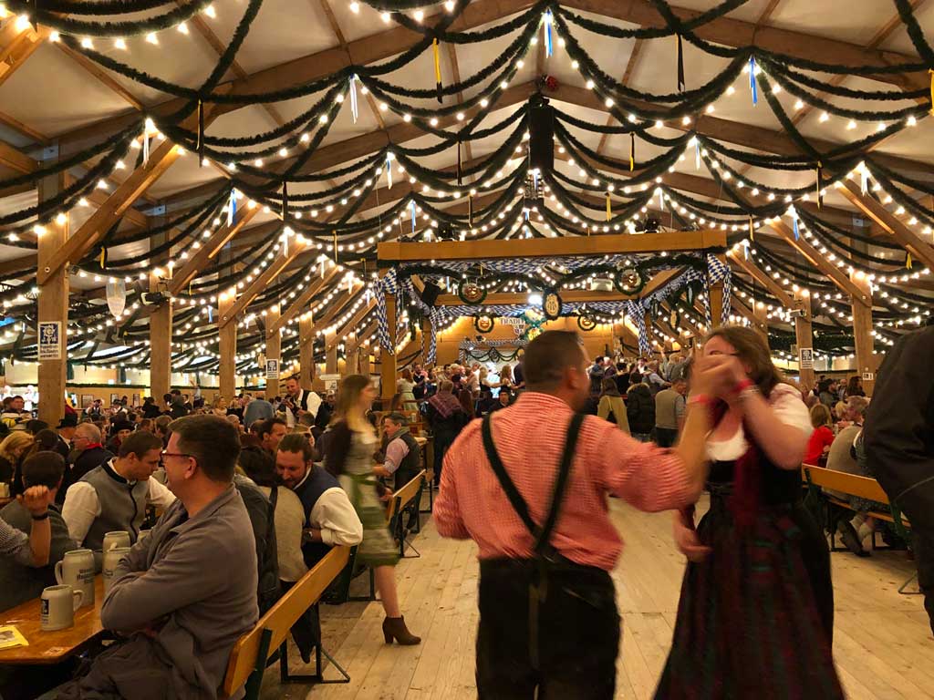 Dancing at beer hall in Mid Wiesen