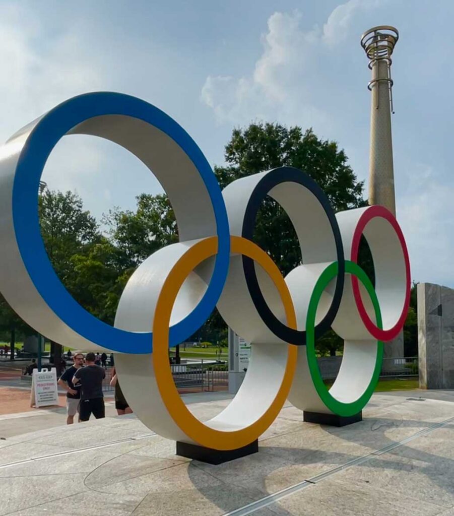 Olympic rings at Centennial Park in Atlanta