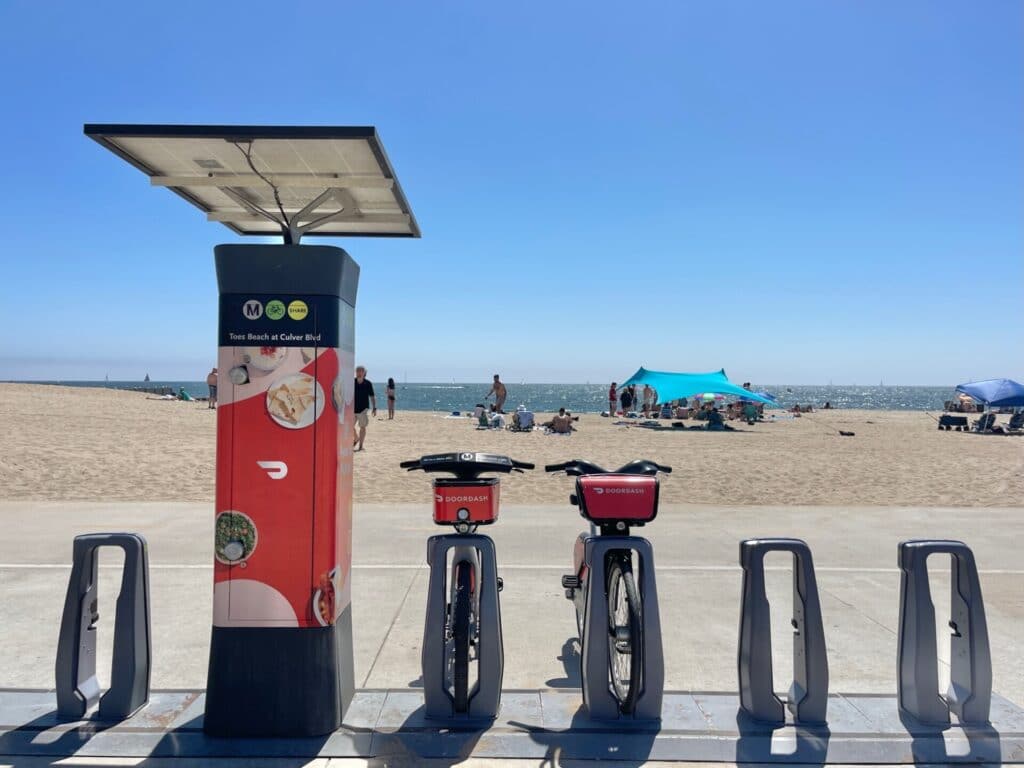 Bike station at Playa Del Ray Beach
